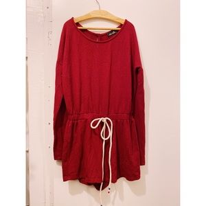 ASOS (Dee Elle) Burgundy Romper with White Tie